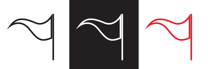 Flag  icon. Vector illustration. isolated on white and black background. EPS 10