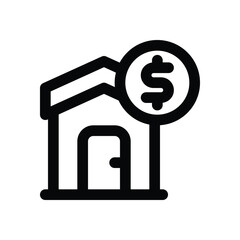real estate line icon. Clean and minimalist vector icon for websites, mobile apps, presentations, and logos. Fully scalable and customizable for any project.