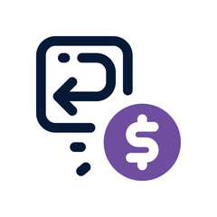 payment refund dual tone icon. Sleek and modern vector icon for websites, mobile apps, marketing materials, and corporate design. Fully scalable and ready to use.