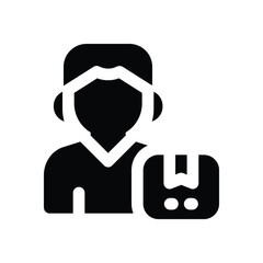 owner glyph icon. Strong and solid vector icon for websites, mobile interfaces, presentations, and visual branding. High quality and easy to edit.