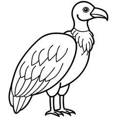 Clean and Modern Vulture Line Drawing