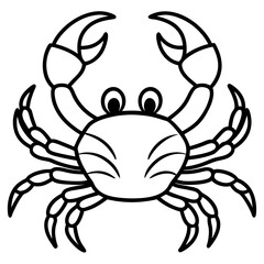 Clean and Stylish Crab Line Art