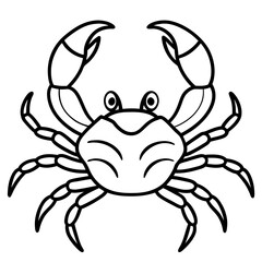 Clean and Stylish Crab Line Art