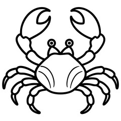 Clean and Stylish Crab Line Art