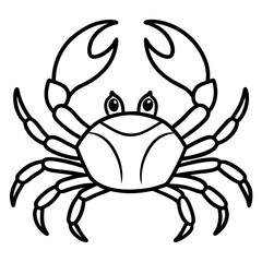 Clean and Stylish Crab Line Art