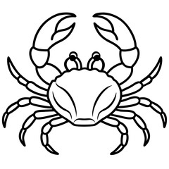 Clean and Stylish Crab Line Art