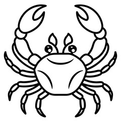 Clean and Stylish Crab Line Art