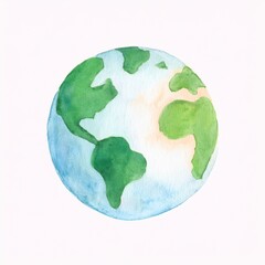 Fototapeta premium watercolor planet earth, hand painted globe