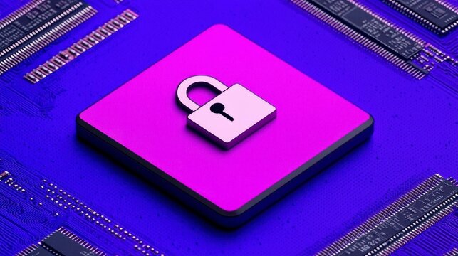 A digital wallet interface highlighting a lock symbol, representing the implementation of secure protocols for private digital transactions. , Minimalism Clean and clear background color, high