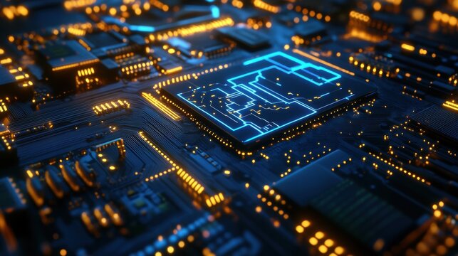 Quantum Computing AI Chip Generating Cyber Intelligence