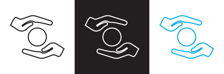 Charity icon .  Vector illustration. isolated on white and black background. EPS 10