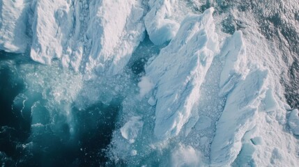 Glacier breaking into ocean.