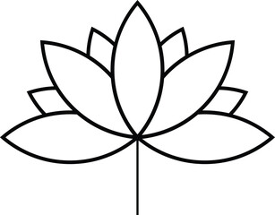 Line art illustration of a lotus flower, perfect for branding, logo, website, or print design