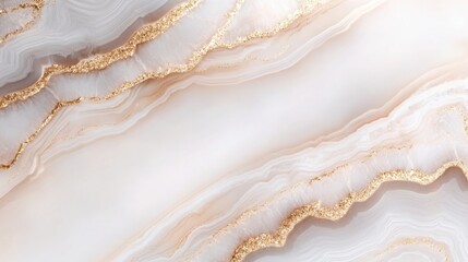 Abstract marble texture featuring soft gray, white, and beige tones with striking gold veins, adding a touch of elegance and luxury.