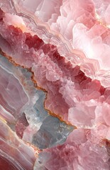 Stunning rose quartz crystal formation with layered patterns and delicate hues