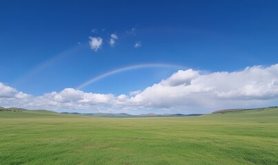 green field and blue sky
