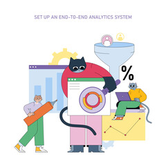 Marketing Tools. Flat Vector Illustration