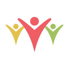 People logo icon, team of community group connection symbol for graphic design illustration