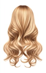 Naklejka premium Blonde Hair Style with Highlights and Curls Back View Illustration