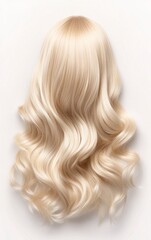 Fototapeta premium Wavy Blonde Wig Showing Hair Style and Color for Beauty Trends