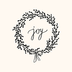 Vintage Easter coquette wreath. Traditional monochrome graphic. Nostalgic cottage holiday graphic