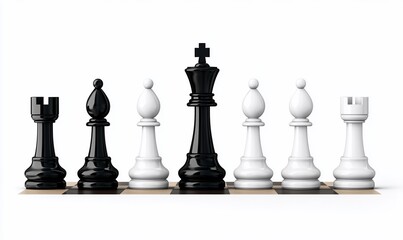 Chess pieces strategically aligned on a board