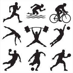 set vector various summer Olympic  silhouettes