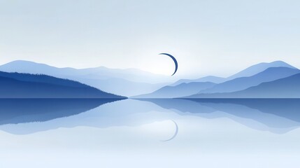 Paragliding over serene blue lake and mountains.