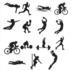 set vector various summer Olympic  silhouettes