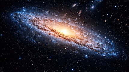 Fototapeta premium Spiral galaxy in the vast cosmos