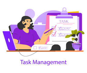 Work Focus. Flat Vector Illustration