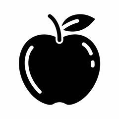 Minimalist Apple Icon silhouette Vector Design.