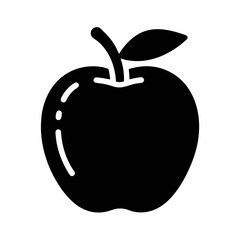 Minimalist Apple Icon silhouette Vector Design.