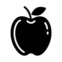 Minimalist Apple Icon silhouette Vector Design.