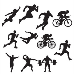 set vector various summer Olympic  silhouettes