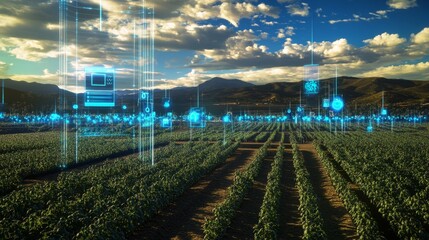 Smart farming technology optimizing crops growth