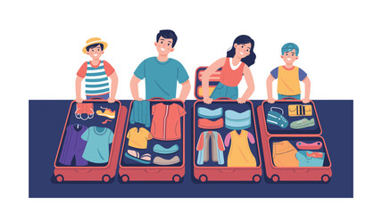 Family vacation vector illustration