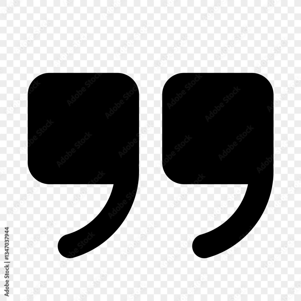 Fototapete a set of square quotation marks in black on a transparent background. quotation marks in the title, 