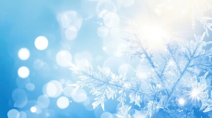 Beautiful image features icy crystals in a winter wonderland setting