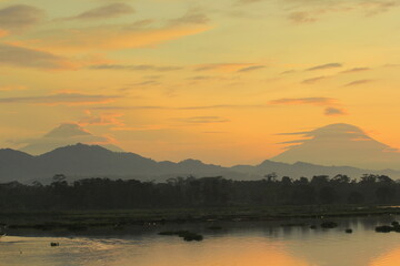 sunrise over the lake