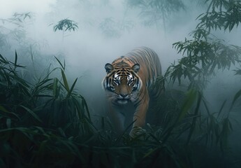Majestic tiger in a misty jungle (5)