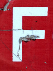 Written Wording in Distressed State Typography Found Ransom Letter F