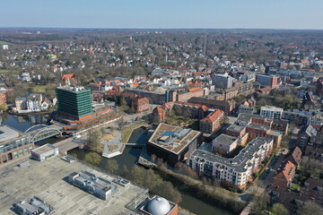 Hamburg Bergedorf, Innenstadt mit Bergedorfer Straße und Serrahn, City Center Bergedorf, CCB. Luftaufnahme