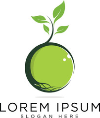 Abstract vibrant tree logo design, root vector - Tree of life logo design inspiration isolated on white background.	