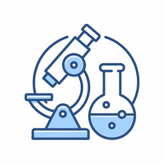 Microscope and Laboratory Flask Vector Design.