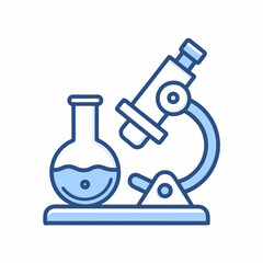 Microscope and Laboratory Flask Vector Design.