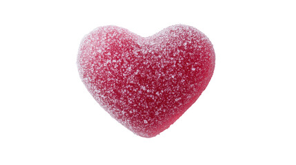 Obraz premium A vibrant red heart-shaped candy coated in sparkling sugar crystals.