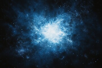 Obraz premium Celestial Explosion Abstract Blue Nebula Space Background Texture