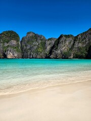 Paradise beach on a sunny day - Maya Bay