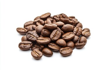 Naklejka premium coffee beans on white background close up 